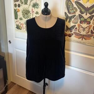 Vintage black velvet tank top
